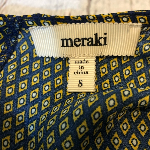 MERAKI Crisscross V-neck three quarter sleeve blouse keyhole detail back small - Picture 12 of 13